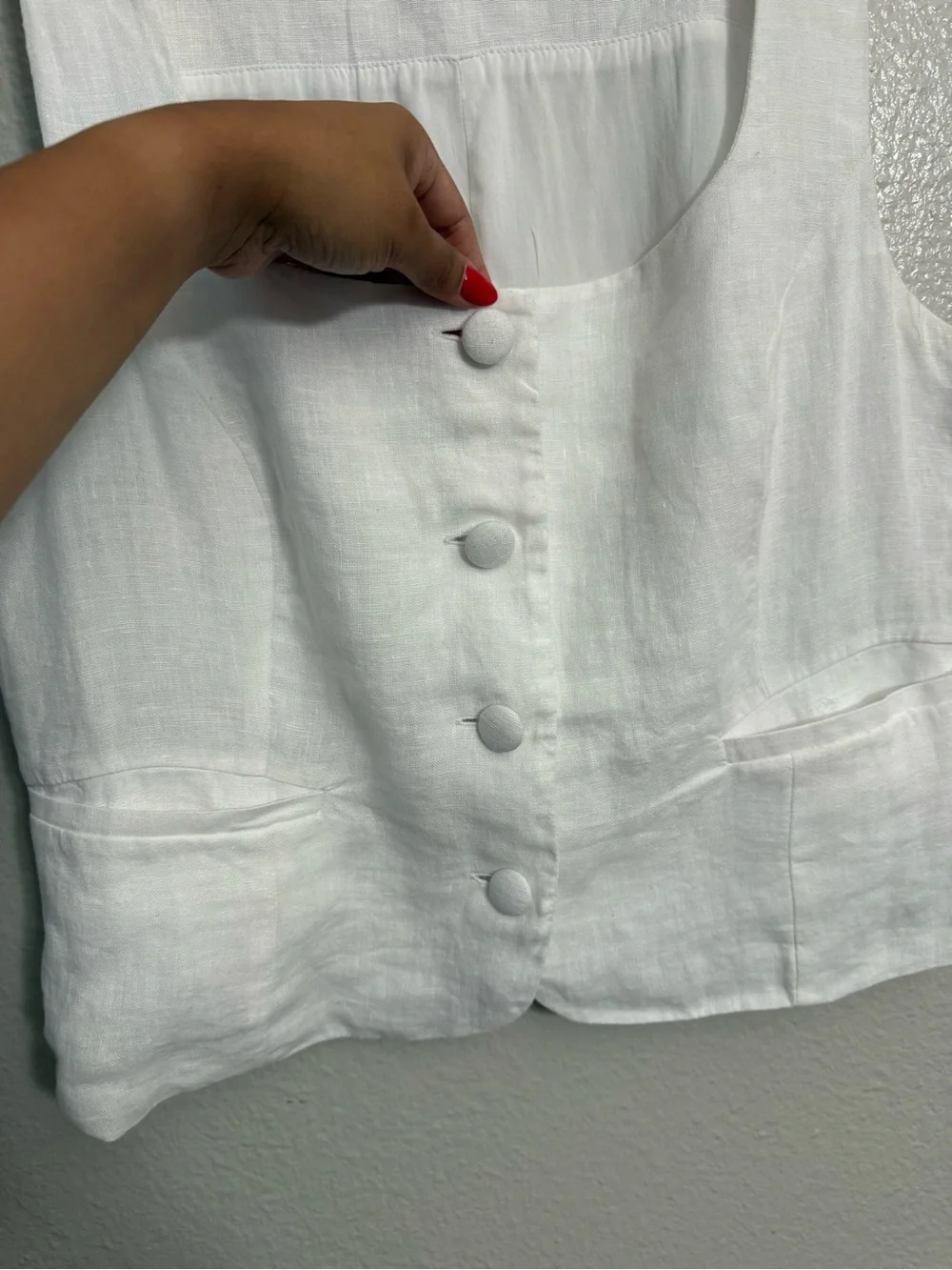J.Crew Scoopneck 100% linen vest